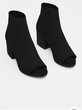 Eileen Fisher Croft Stretch Knit Open-Toe Bootie